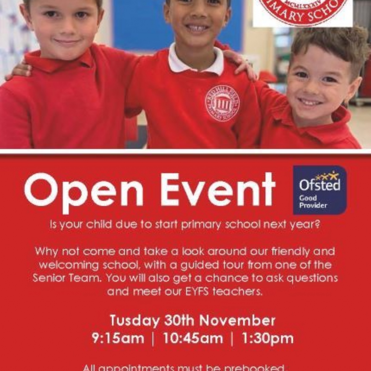 Red Hill Field Primary School New open date added!